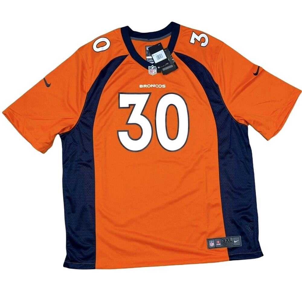 Nike NFL Denver Broncos Lindsay 30 On Field Jersey Orange | Men's SZ Large L